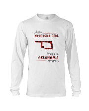 NEBRASKA GIRL LIVING IN OKALHOMA WORLD Long Sleeve Tee thumbnail