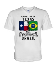 LIVE IN TEXAS BEGAN IN BRAZIL V-Neck T-Shirt thumbnail