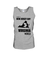 JUST A NEW JERSEY GUY IN A VIRGINIA WORLD Unisex Tank thumbnail