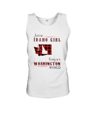 IDAHO GIRL LIVING IN WASHINGTON WORLD Unisex Tank thumbnail