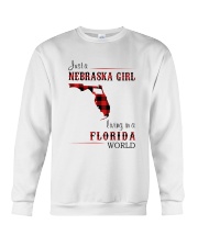 NEBRASKA GIRL LIVING IN FLORIDA WORLD Crewneck Sweatshirt thumbnail