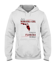 NEBRASKA GIRL LIVING IN FLORIDA WORLD Hooded Sweatshirt thumbnail