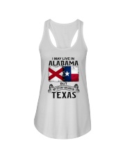 LIVE IN ALABAMA BEGAN IN TEXAS Ladies Flowy Tank tile