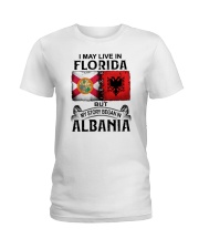 LIVE IN FLORIDA BEGAN IN ALBANIA Ladies T-Shirt thumbnail