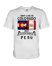 LIVE IN COLORADO BEGAN IN PERU V-Neck T-Shirt thumbnail