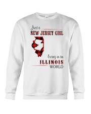 JERSEY GIRL LIVING IN ILLINOIS WORLD Crewneck Sweatshirt thumbnail