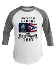 LIVE IN KANSAS BEGAN IN OHIO Baseball Tee tile