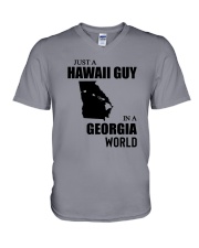 JUST A HAWAII GUY IN A GEORGIA WORLD V-Neck T-Shirt thumbnail