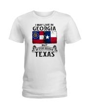 LIVE IN GEORGIA BUT MY STORY BEGAN IN TEXAS Ladies T-Shirt tile
