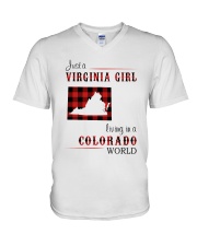 VIRGINIA GIRL LIVING IN COLORADO WORLD V-Neck T-Shirt thumbnail