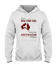 NEW YORK GIRL LIVING IN AUSTRALIA WORLD Hooded Sweatshirt tile