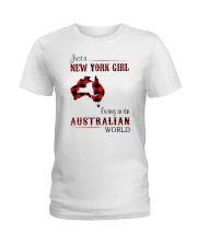 NEW YORK GIRL LIVING IN AUSTRALIA WORLD Ladies T-Shirt tile