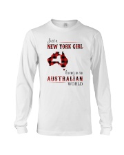 NEW YORK GIRL LIVING IN AUSTRALIA WORLD Long Sleeve Tee tile