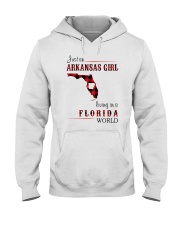 ARKANSAS GIRL LIVING IN FLORIDA WORLD Hooded Sweatshirt tile