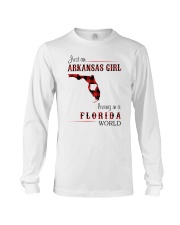 ARKANSAS GIRL LIVING IN FLORIDA WORLD Long Sleeve Tee tile