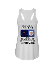 LIVE IN INDIANA BEGAN IN MINNESOTA Ladies Flowy Tank tile