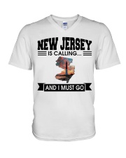 Jersey Is Calling And I Must Go V-Neck T-Shirt tile