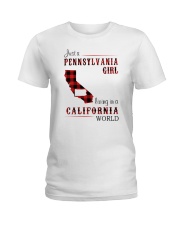 PENNSYLVANIA GIRL LIVING IN CALIFORNIA WORLD Ladies T-Shirt thumbnail