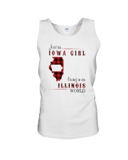 IOWA GIRL LIVING IN ILLINOIS WORLD Unisex Tank thumbnail
