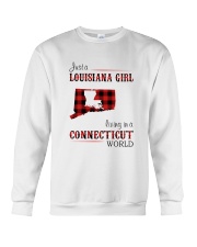 LOUISIANA GIRL LIVING IN CONNECTICUT WORLD Crewneck Sweatshirt thumbnail
