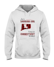 LOUISIANA GIRL LIVING IN CONNECTICUT WORLD Hooded Sweatshirt thumbnail