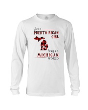 PUERTO RICAN GIRL LIVING IN MICHIGAN WORLD Long Sleeve Tee tile