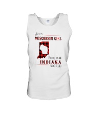 WISCONSIN GIRL LIVING IN INDIANA WORLD Unisex Tank thumbnail