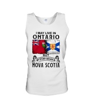 LIVE IN ONTARIO BEGAN IN NOVA SCOTIA Unisex Tank thumbnail