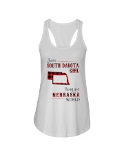 SOUTH DAKOTA GIRL LIVING IN NEBRASKA WORLD Ladies Flowy Tank tile