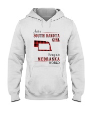 SOUTH DAKOTA GIRL LIVING IN NEBRASKA WORLD Hooded Sweatshirt tile