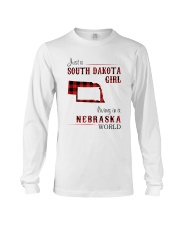 SOUTH DAKOTA GIRL LIVING IN NEBRASKA WORLD Long Sleeve Tee tile