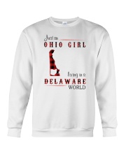 OHIO GIRL LIVING IN DELAWARE WORLD Crewneck Sweatshirt thumbnail
