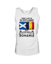 LIVE IN SCOTLAND BEGAN IN ROMANIA Unisex Tank tile