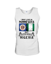 LIVE IN MINNESOTA BEGAN IN NIGERIA Unisex Tank tile