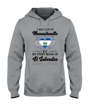 LIVE IN MASSACHUSETTS BEGAN IN EL SALVADOR HEART Hooded Sweatshirt thumbnail