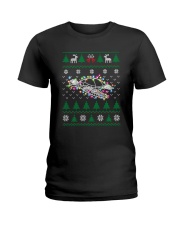 Turtle Light Pattern Christmas Ladies T-Shirt tile