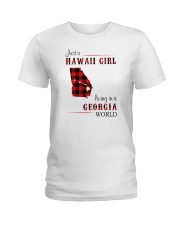 HAWAII GIRL LIVING IN GEORGIA WORLD Ladies T-Shirt thumbnail