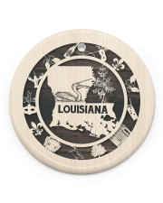 Louisiana Map And Symbols Circle Ornament (Porcelain) tile