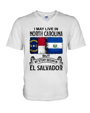 LIVE IN NORTH CAROLINA BEGAN IN EL SALVADOR V-Neck T-Shirt tile
