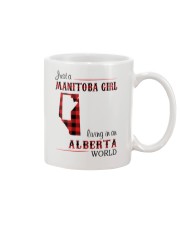 MANITOBA GIRL LIVING IN ALBERTA WORLD Mug tile