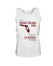 RHODE ISLAND GIRL LIVING IN FLORIDA WORLD Unisex Tank thumbnail