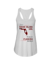 RHODE ISLAND GIRL LIVING IN FLORIDA WORLD Ladies Flowy Tank thumbnail