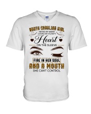 North Carolina Girl Hated By Many Loved By Plenty V-Neck T-Shirt tile
