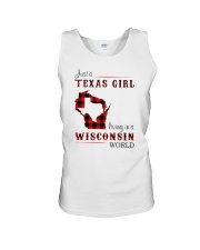 TEXAS GIRL LIVING IN WISCONSIN WORLD Unisex Tank thumbnail