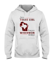 TEXAS GIRL LIVING IN WISCONSIN WORLD Hooded Sweatshirt thumbnail