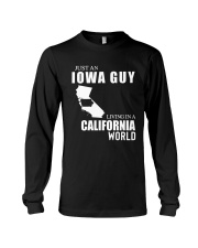 JUST AN IOWA GUY LIVING IN CALIFORNIA WORLD Long Sleeve Tee thumbnail