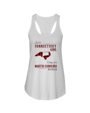 CONNECTICUT GIRL LIVING IN NORTH CAROLINA WORLD Ladies Flowy Tank tile