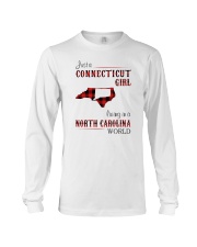CONNECTICUT GIRL LIVING IN NORTH CAROLINA WORLD Long Sleeve Tee tile