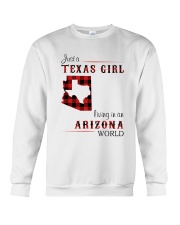 TEXAS GIRL LIVING IN ARIZONA WORLD Crewneck Sweatshirt thumbnail