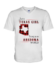 TEXAS GIRL LIVING IN ARIZONA WORLD V-Neck T-Shirt thumbnail
